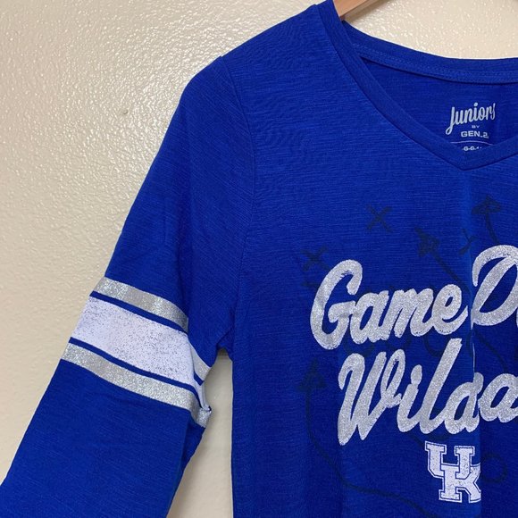 NCAA Wildcats Kentucky Game Day Shirt Junior Large 11/13 Long Sleeve Blue - Picture 6 of 11